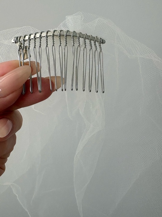 BHLDN Birdcage Veil Comb - Sheer Tulle (White)